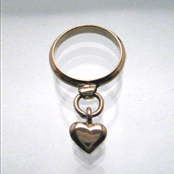 heart charm fingertip ring